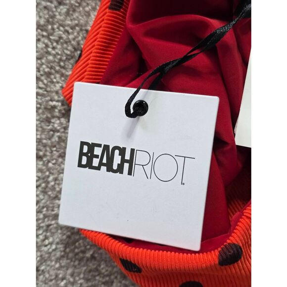 Beach Riot Celine One Piece Polka Dot Red Black Size Extra Small NEW - Picture 5 of 5